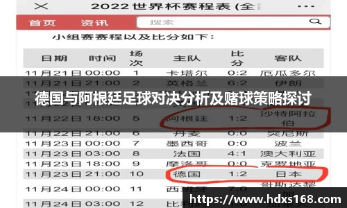 德国与阿根廷足球对决分析及赌球策略探讨