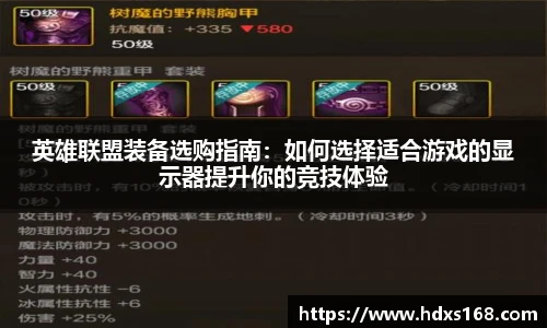 英雄联盟装备选购指南：如何选择适合游戏的显示器提升你的竞技体验